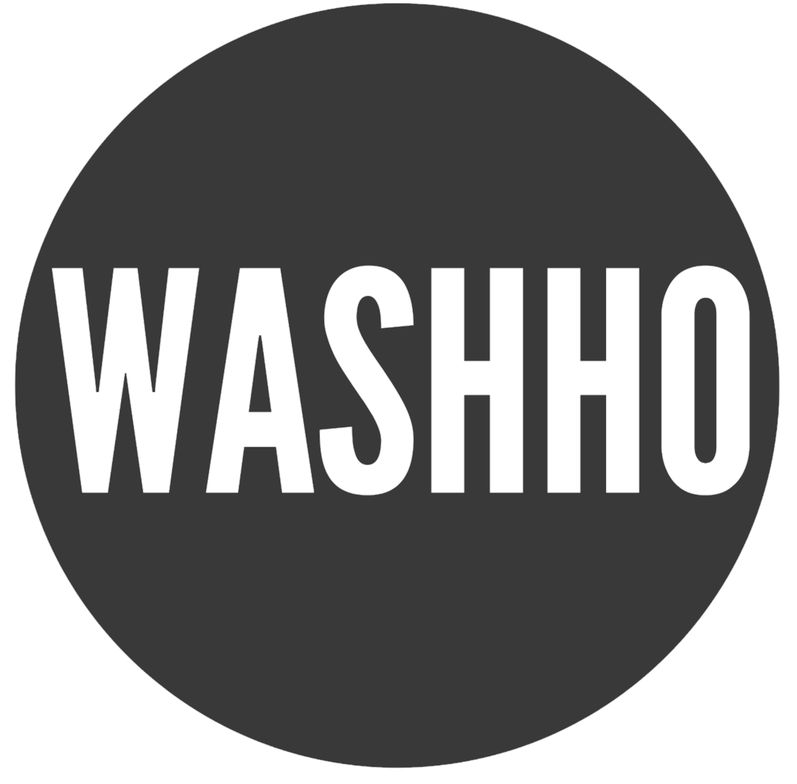 Washho logo on fullscreen navigation